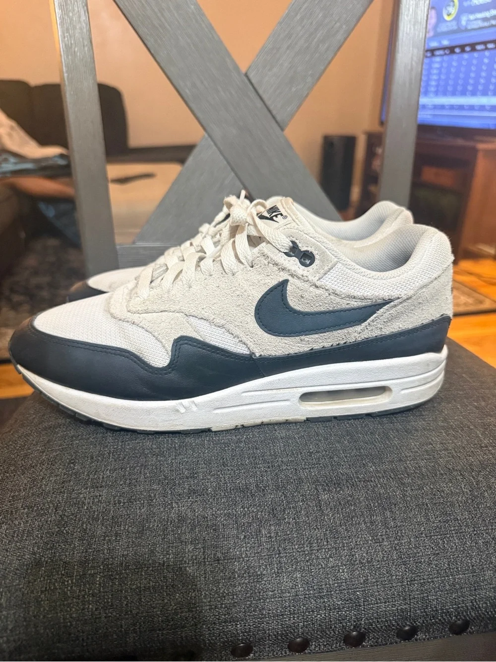 Nike Men’s Low-Top Sneakers in Cream and Navy